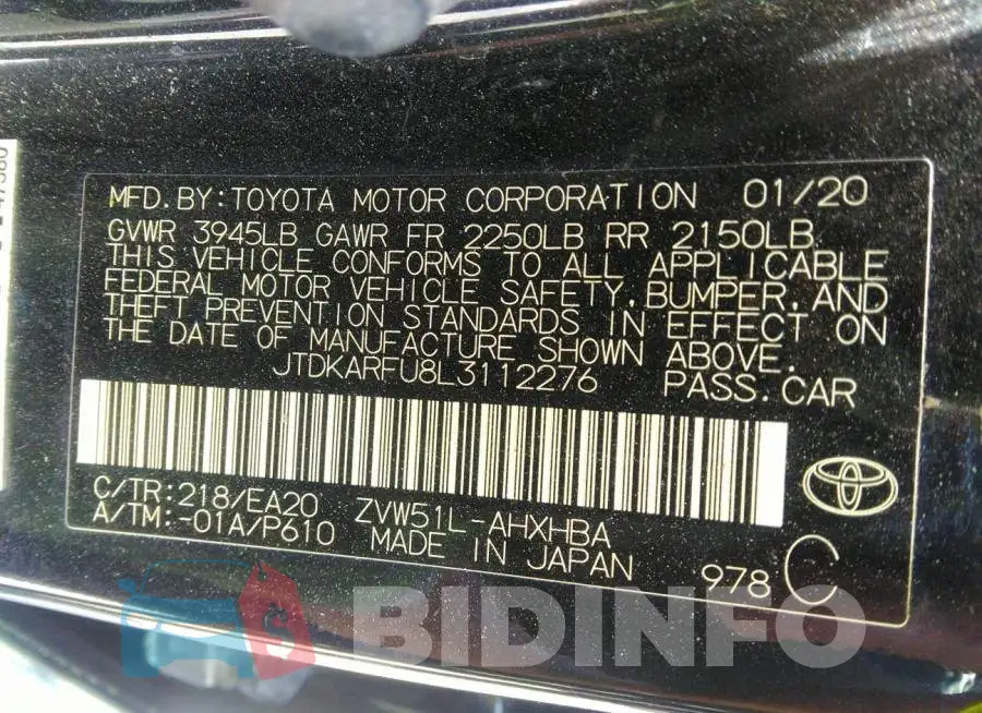 JTDKARFU8L3112276 Photo# 9