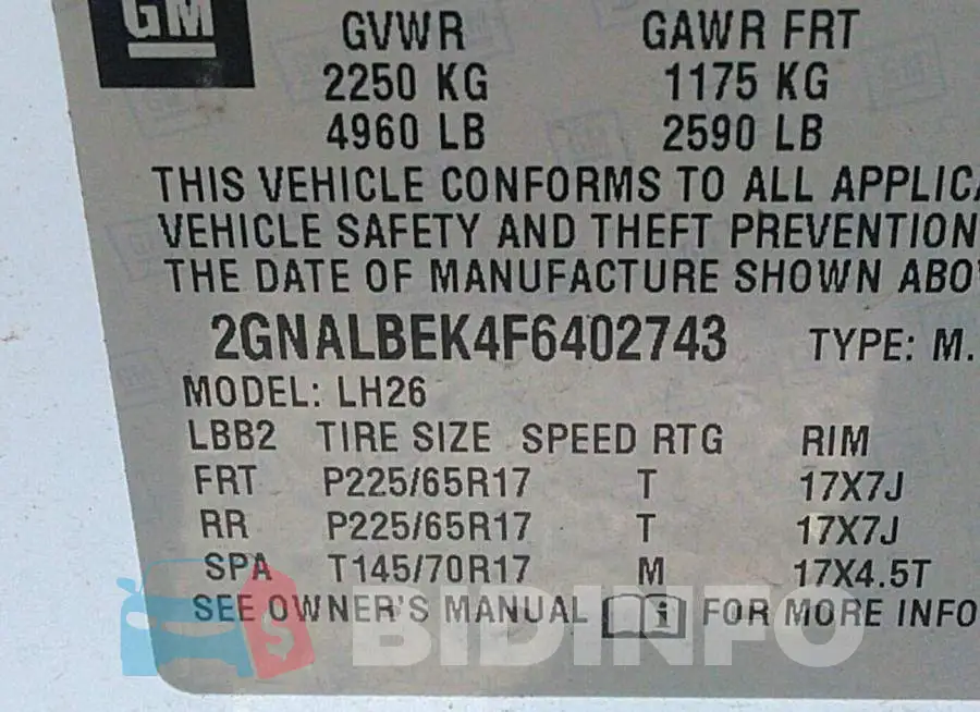 2GNALBEK4F6402743 Photo# 9
