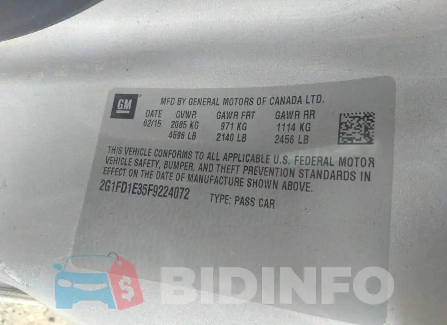 2G1FD1E35F9224072 Photo# 9