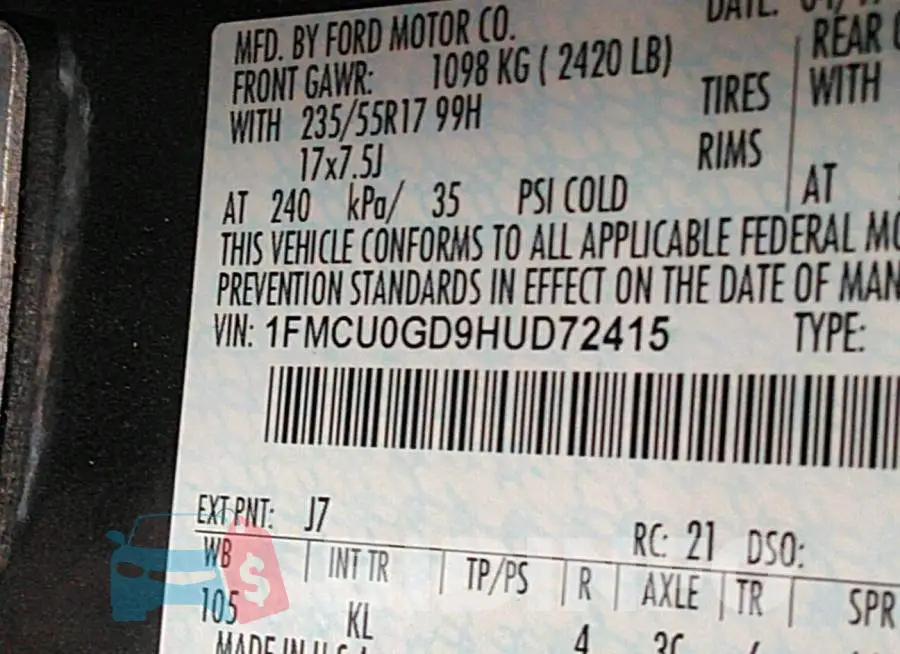 1FMCU0GD9HUD72415 Photo# 9