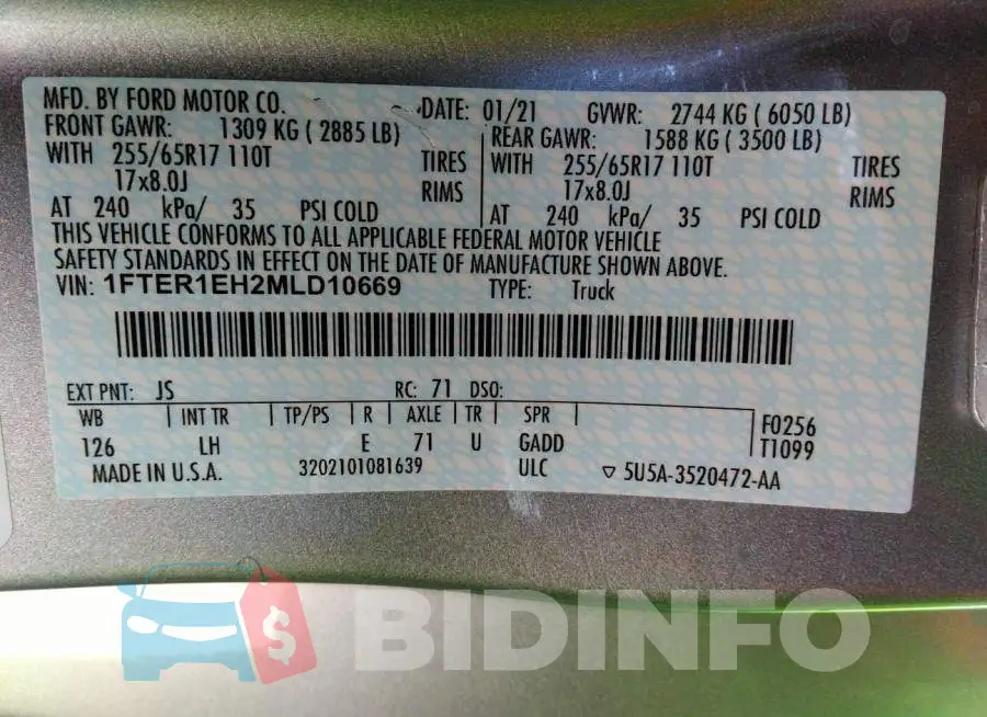 1FTER1EH2MLD10669 Photo# 9