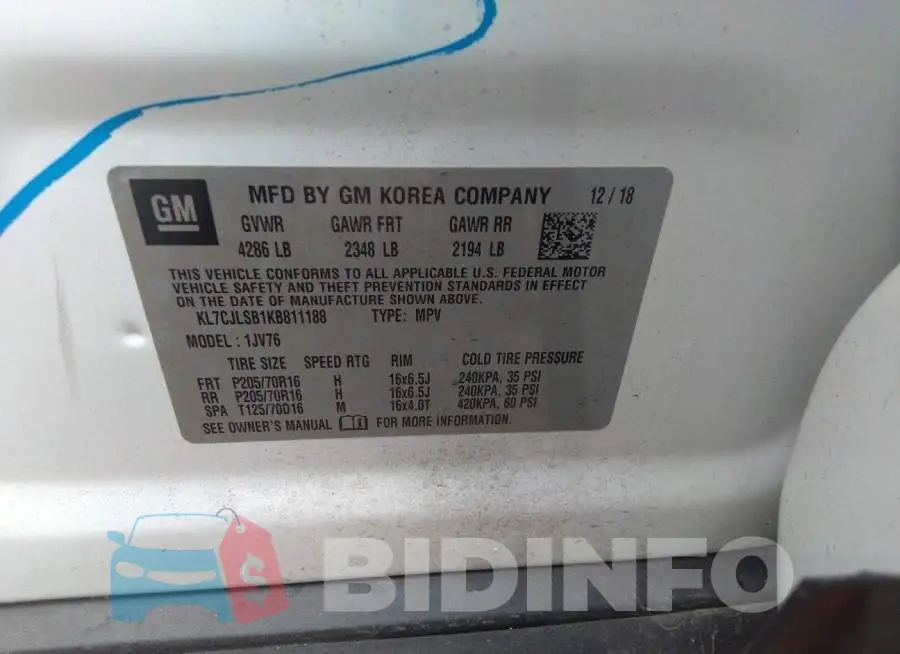 KL7CJLSB1KB811188 Photo# 9