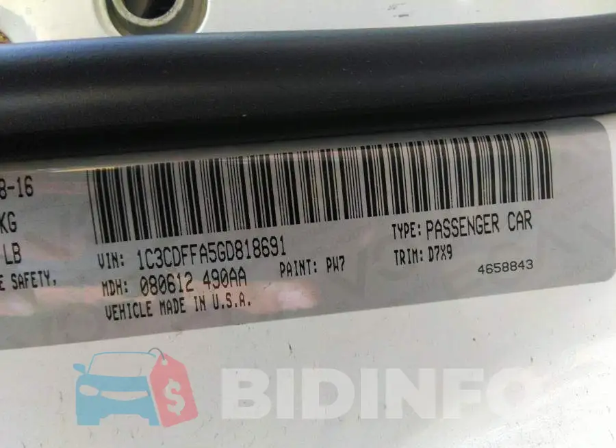 1C3CDFFA5GD818691 Photo# 9