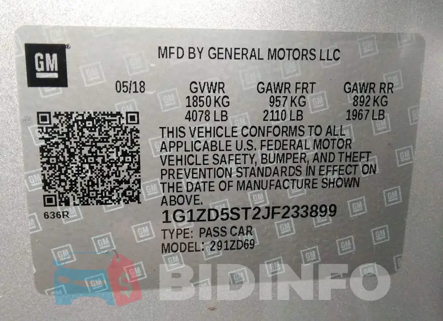 1G1ZD5ST2JF233899 Photo# 9