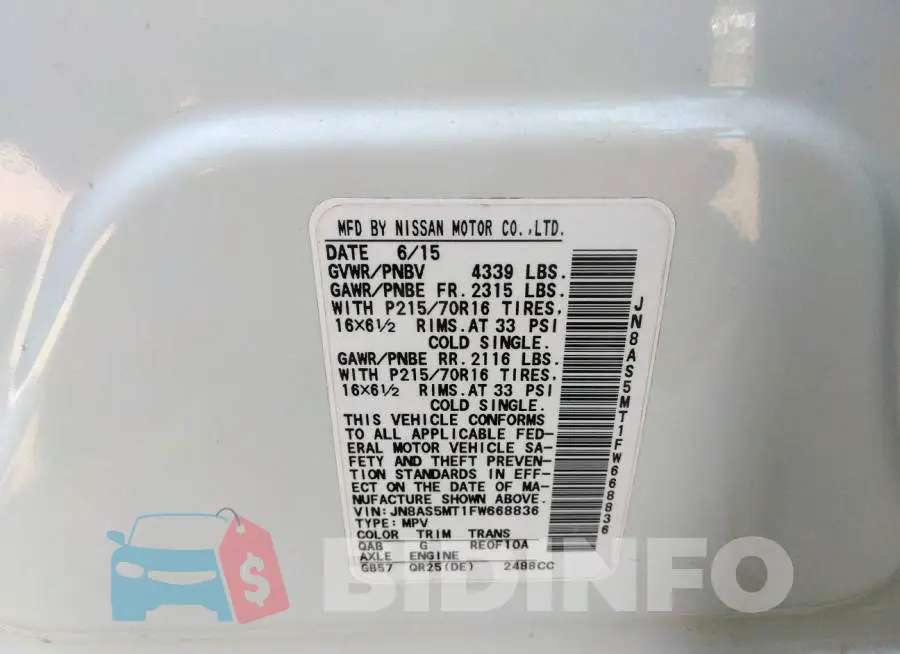 JN8AS5MT1FW668836 Photo# 9