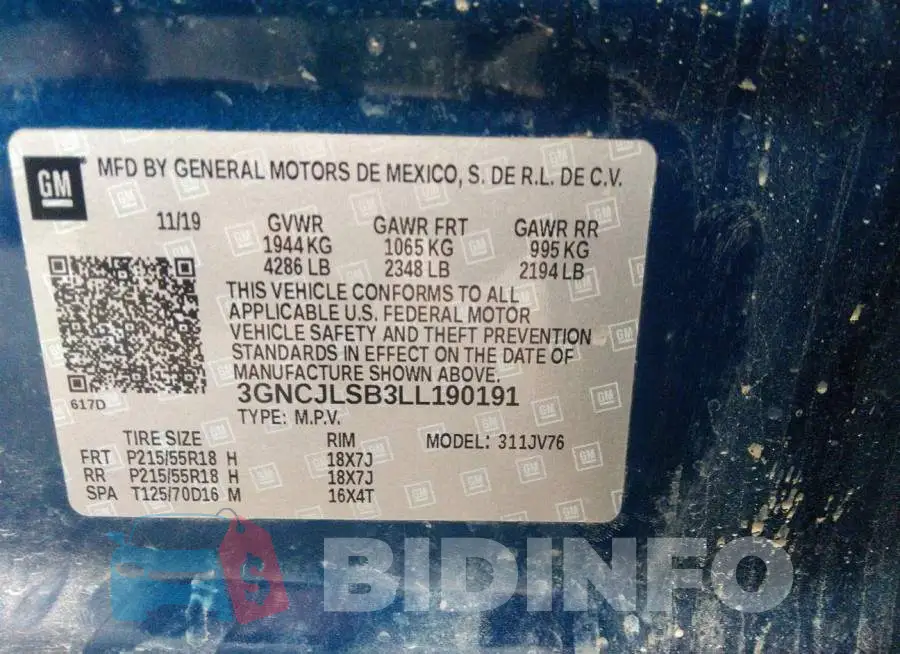 3GNCJLSB3LL190191 Photo# 9