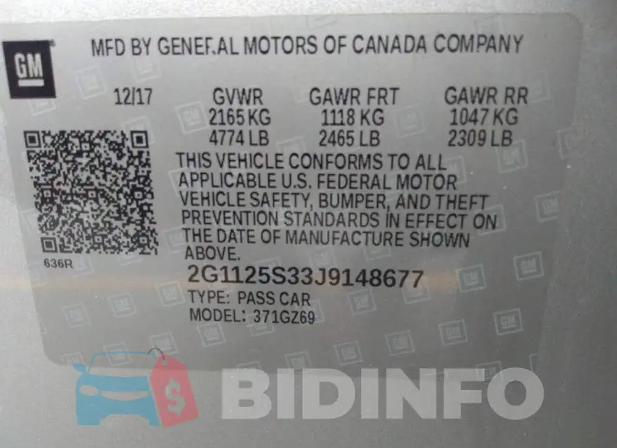 2G1125S33J9148677 Photo# 9