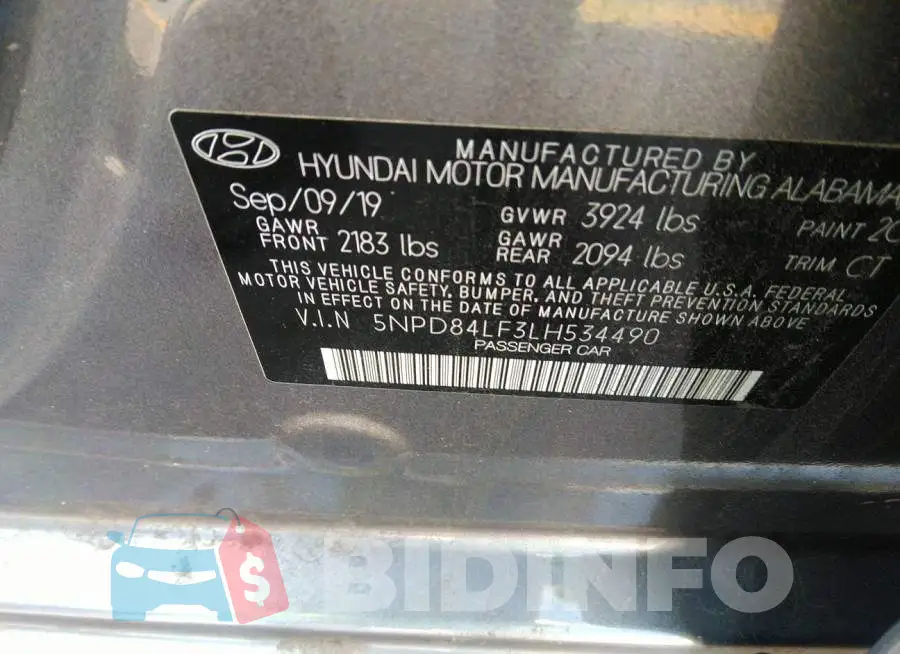 5NPD84LF3LH534490 Photo# 9