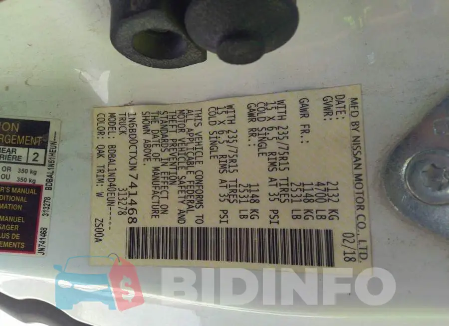 1N6BD0CTXJN741468 Photo# 9
