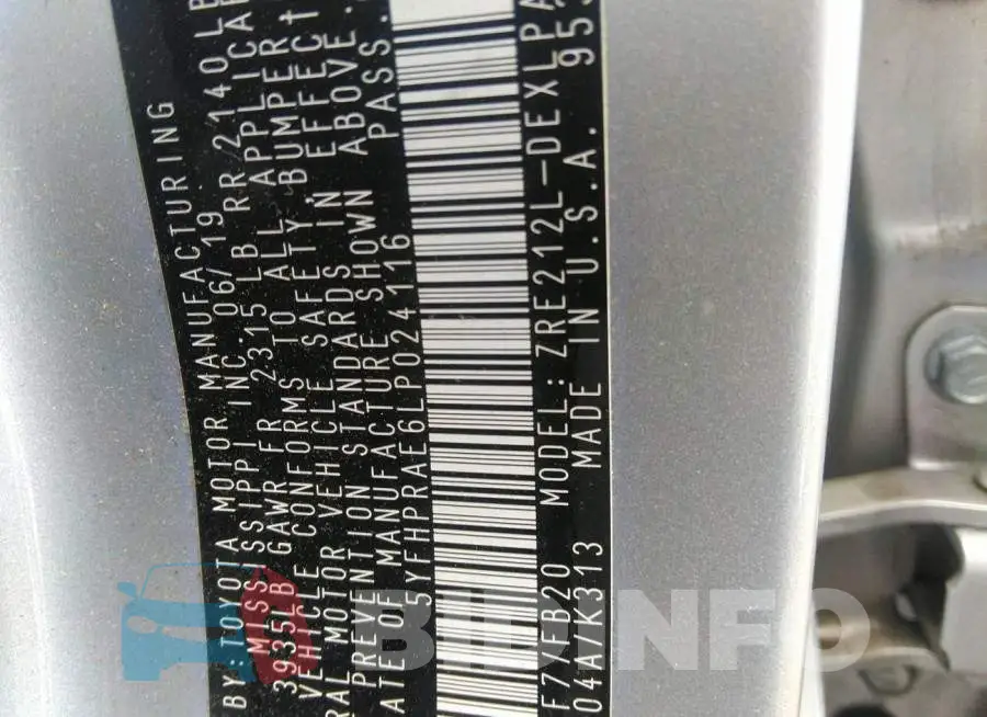 5YFHPRAE6LP024116 Photo# 9