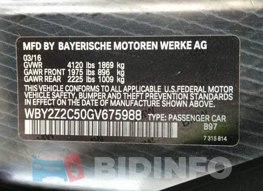 WBY2Z2C50GV675988 Photo# 9