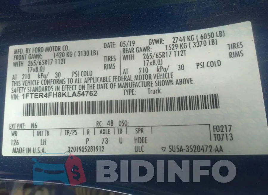 1FTER4FH8KLA54762 Photo# 9