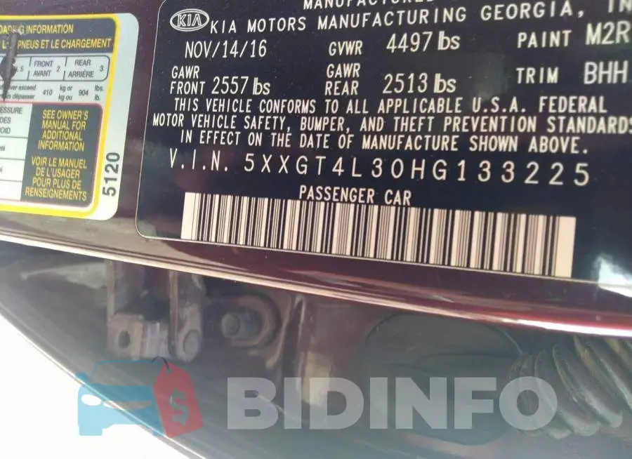 5XXGT4L30HG133225 Photo# 9