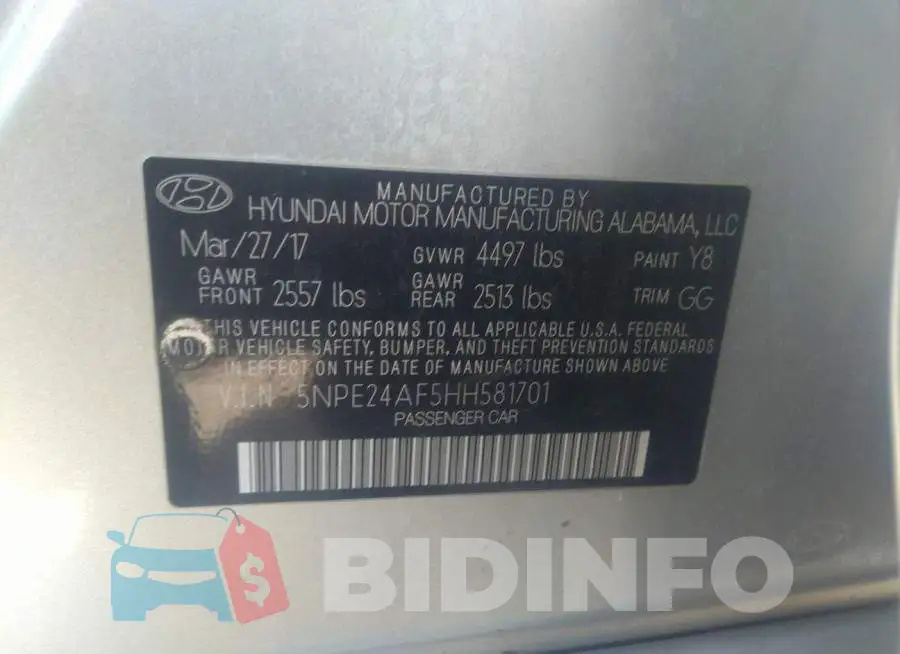 5NPE24AF5HH581701 Photo# 9