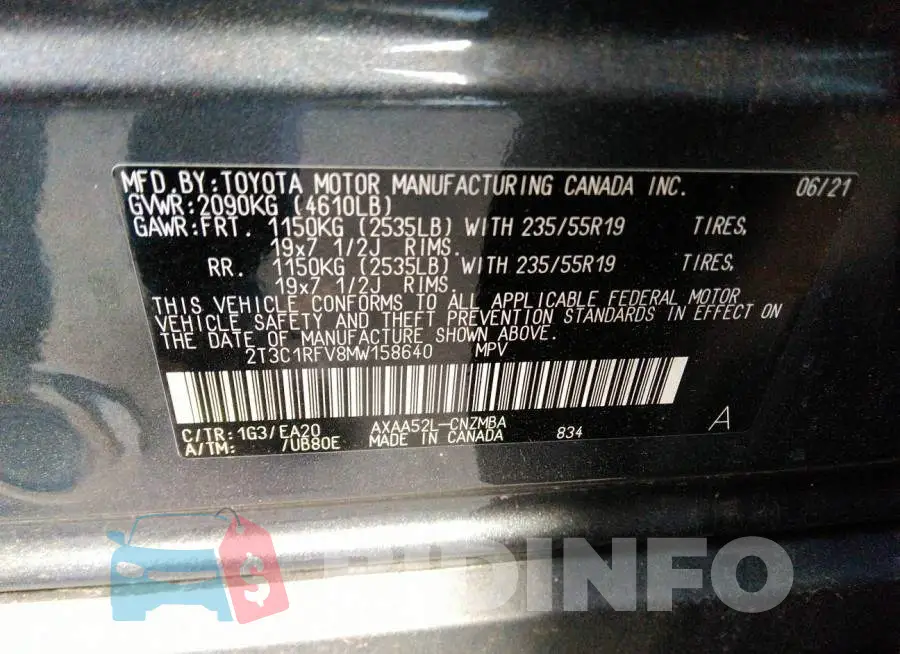 2T3C1RFV8MW158640 Photo# 9