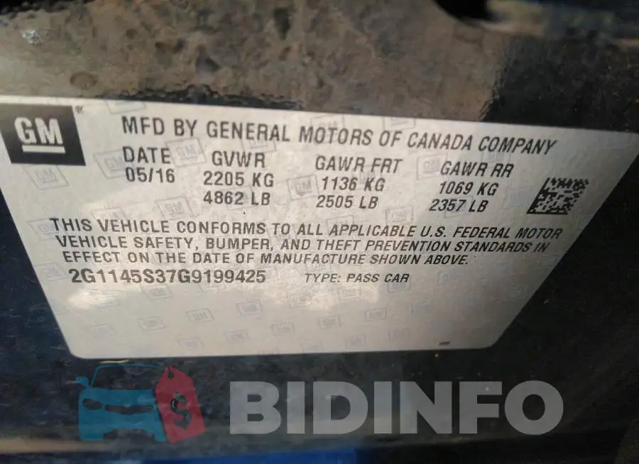 2G1145S37G9199425 Photo# 9
