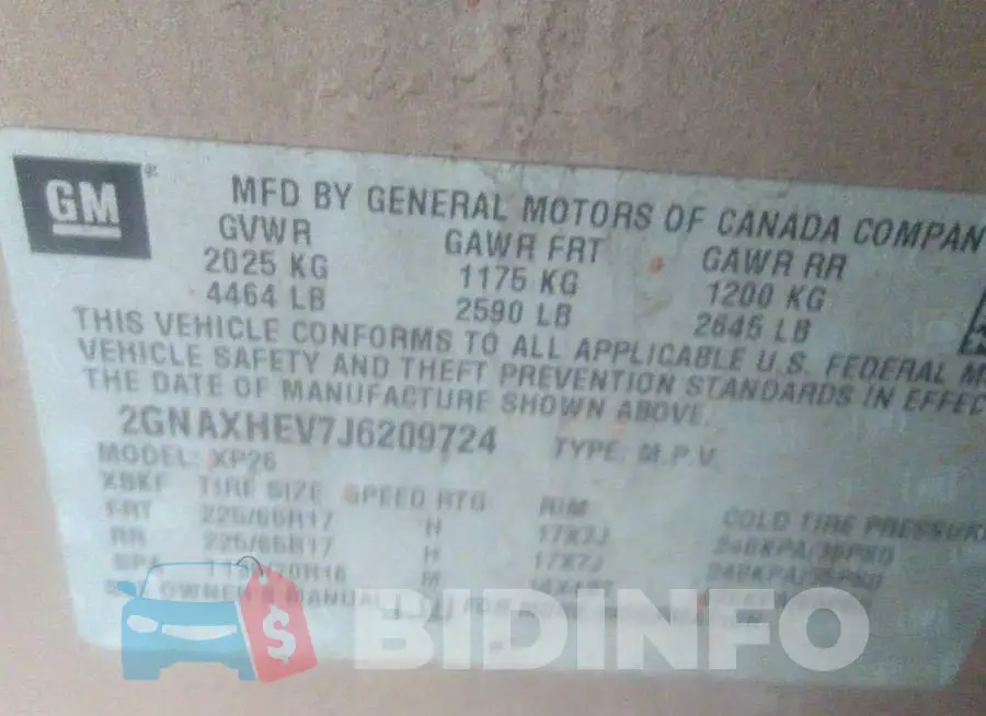 2GNAXHEV7J6209724 Photo# 9