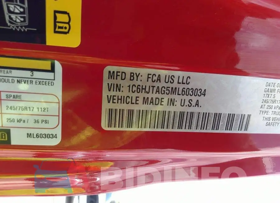 1C6HJTAG5ML603034 Photo# 9