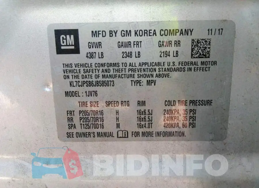 KL7CJPSB6JB585073 Photo# 9
