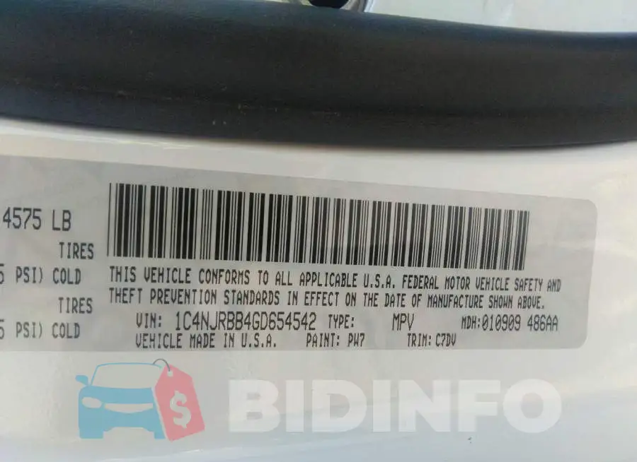 1C4NJRBB4GD654542 Photo# 9