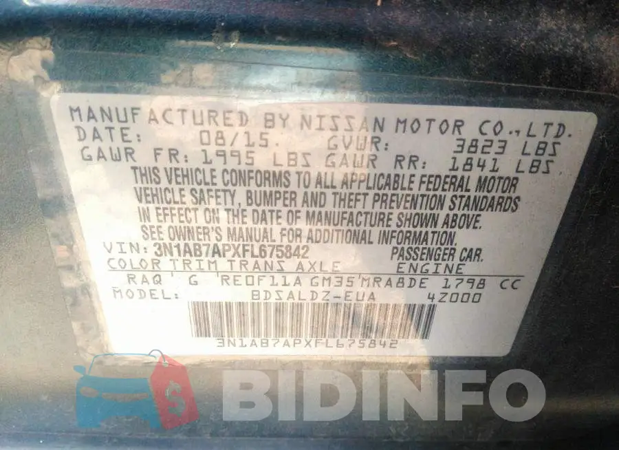 3N1AB7APXFL675842 Photo# 9