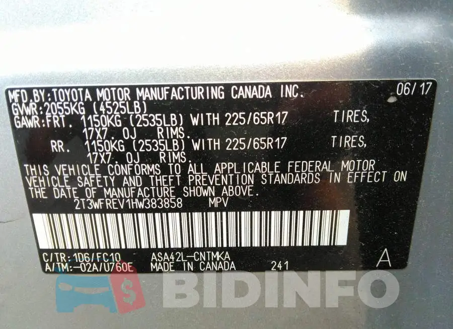 2T3WFREV1HW383858 Photo# 9