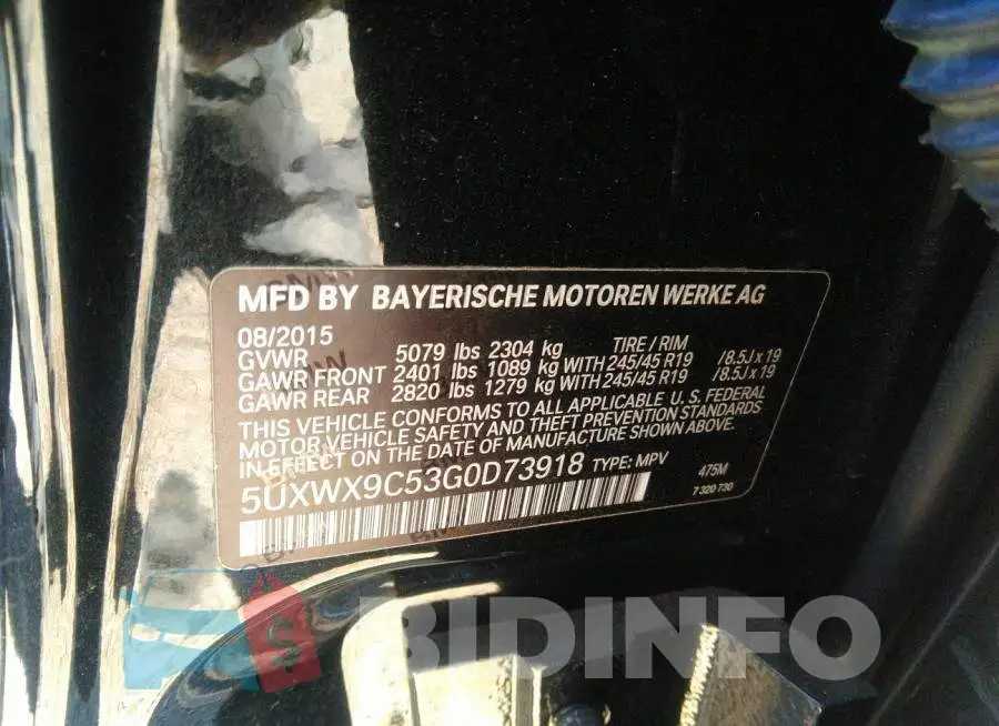 5UXWX9C53G0D73918 Photo# 9