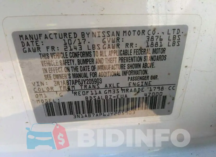 3N1AB7AP6JY205903 Photo# 9