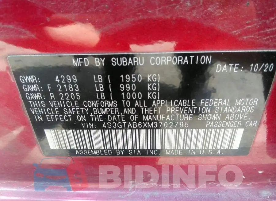 4S3GTAB6XM3702795 Photo# 9