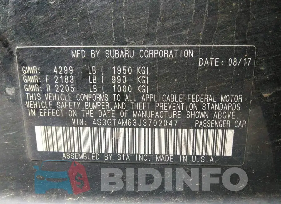 4S3GTAM63J3702047 Photo# 9