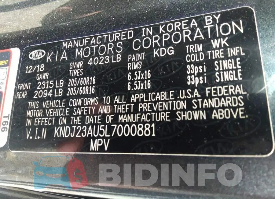 KNDJ23AU5L7000881 Photo# 9