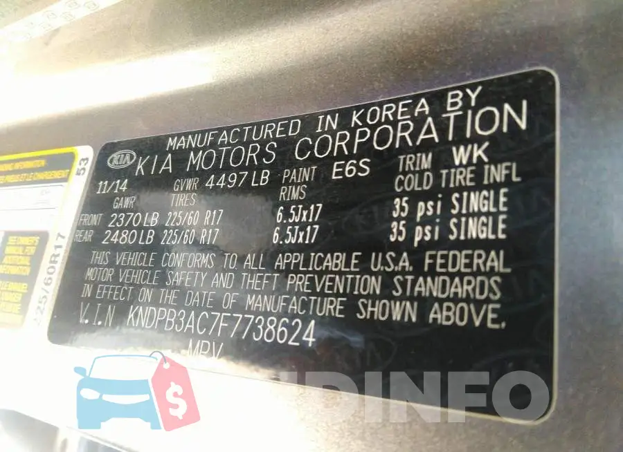 KNDPB3AC7F7738624 Photo# 9