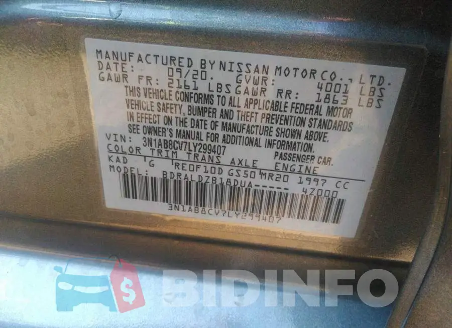 3N1AB8CV7LY299407 Photo# 9