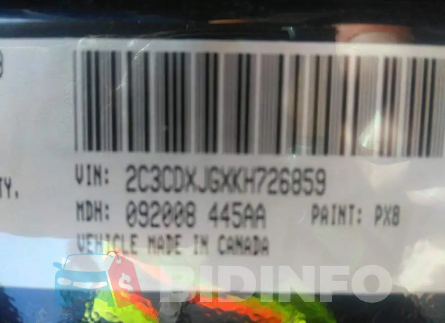 2C3CDXJGXKH726859 Photo# 9