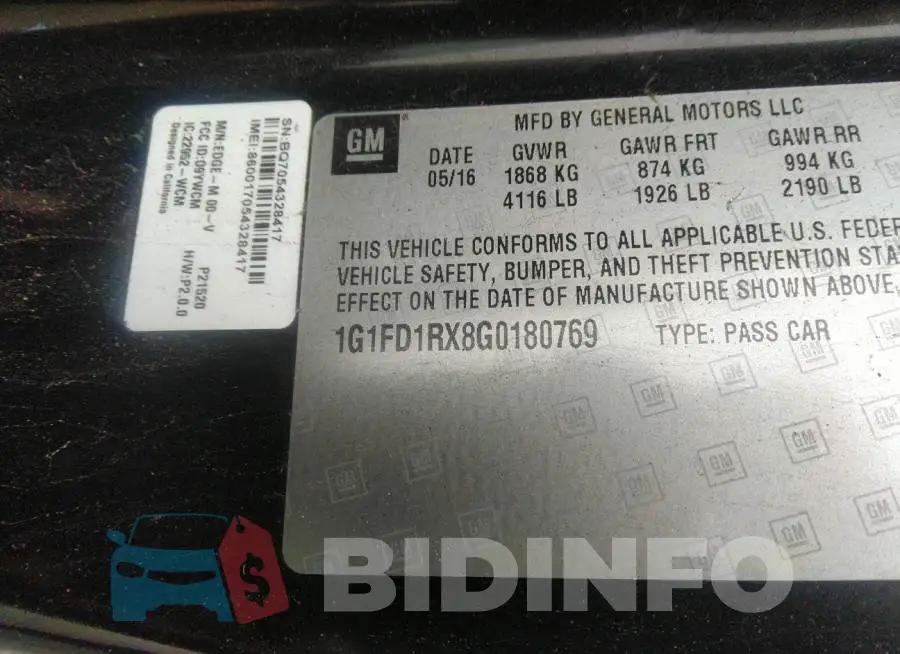 1G1FD1RX8G0180769 Photo# 9