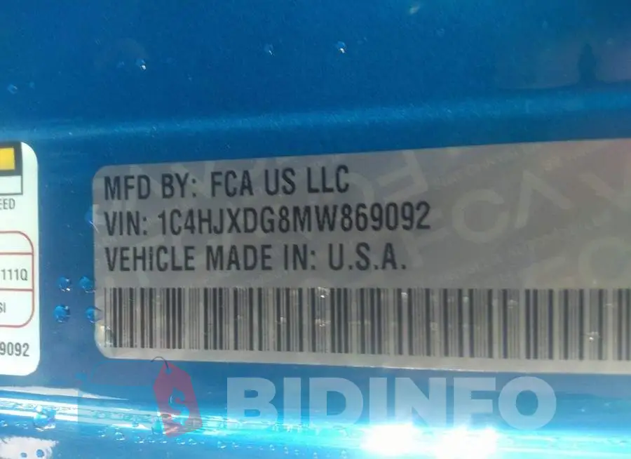 1C4HJXDG8MW869092 Photo# 9