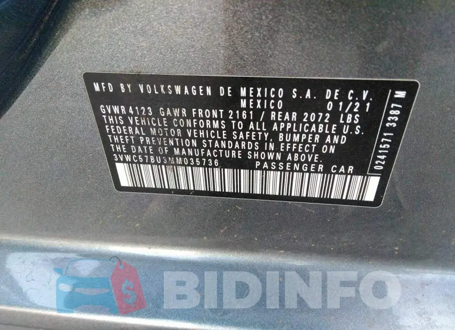 3VWC57BU3MM035736 Photo# 9