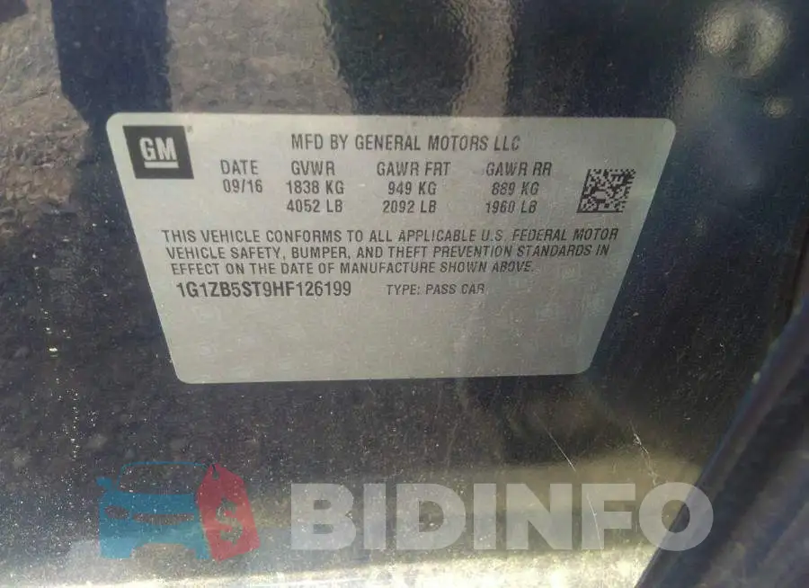 1G1ZB5ST9HF126199 Photo# 9