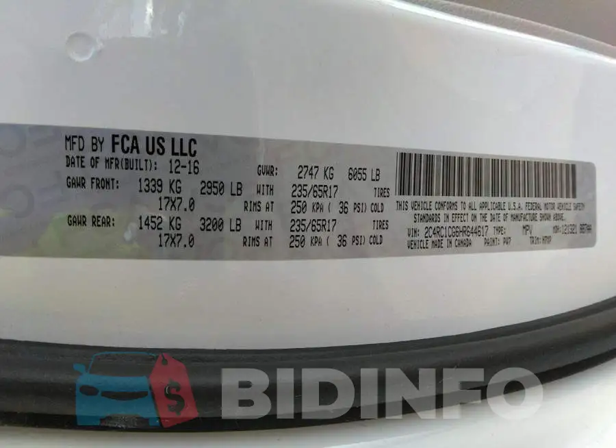 2C4RC1CG6HR644617 Photo# 9