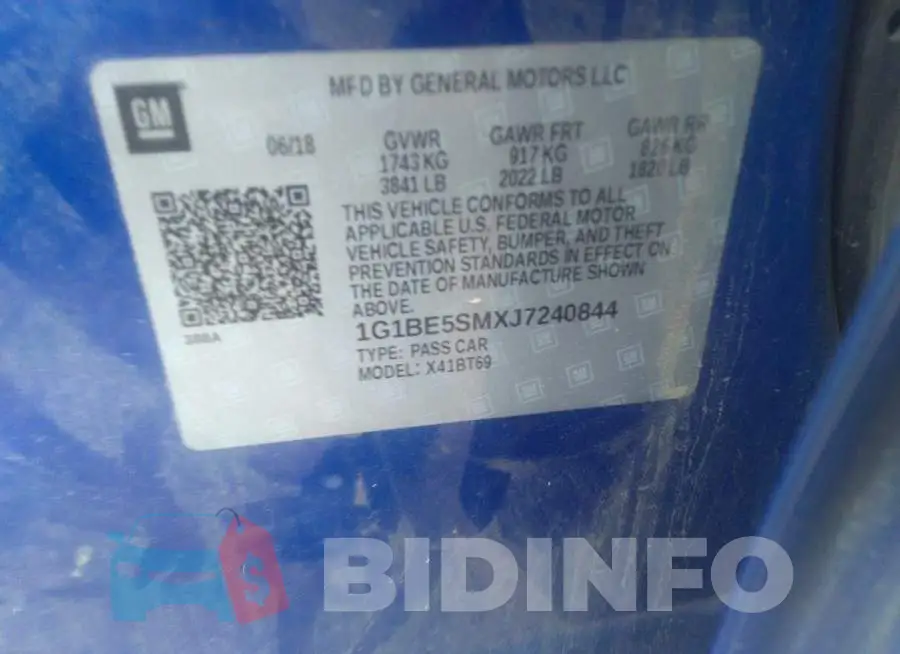 1G1BE5SMXJ7240844 Photo# 9