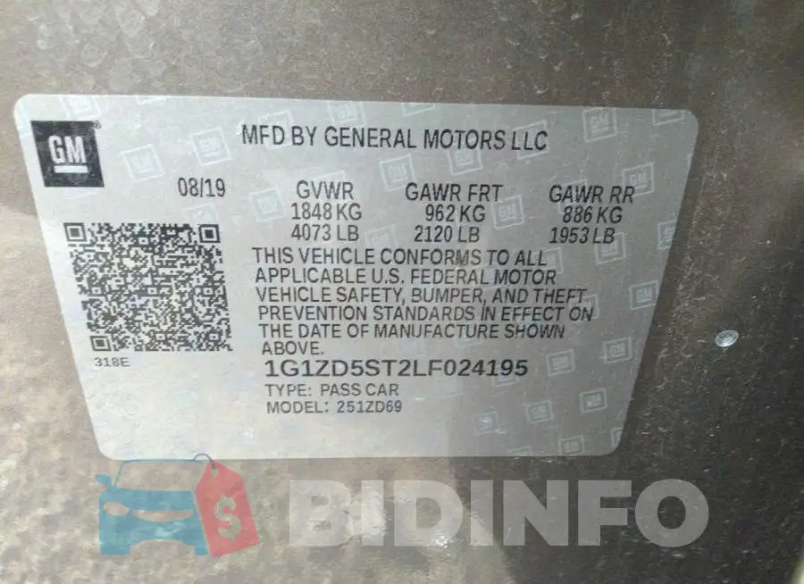 1G1ZD5ST2LF024195 Photo# 9