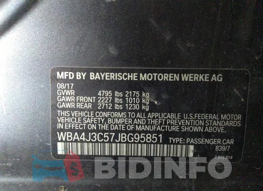 WBA4J3C57JBG95851 Photo# 9