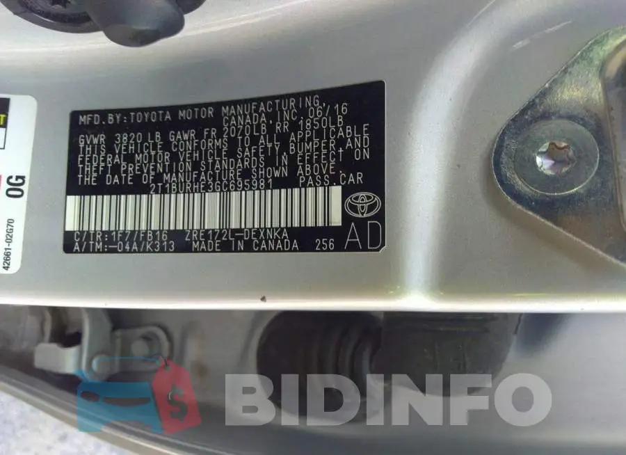 2T1BURHE3GC695981 Photo# 9