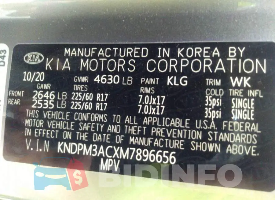 KNDPM3ACXM7896656 Photo# 9