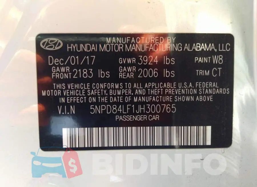 5NPD84LF1JH300765 Photo# 9