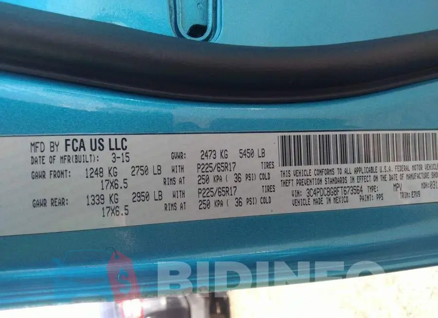3C4PDCBG8FT673564 Photo# 9