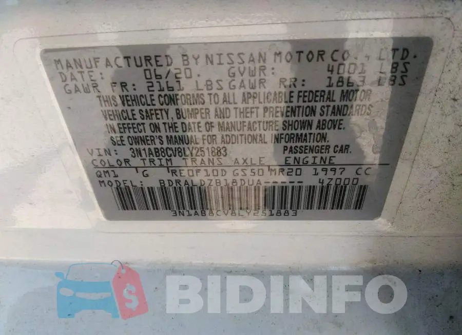 3N1AB8CV8LY251883 Photo# 9