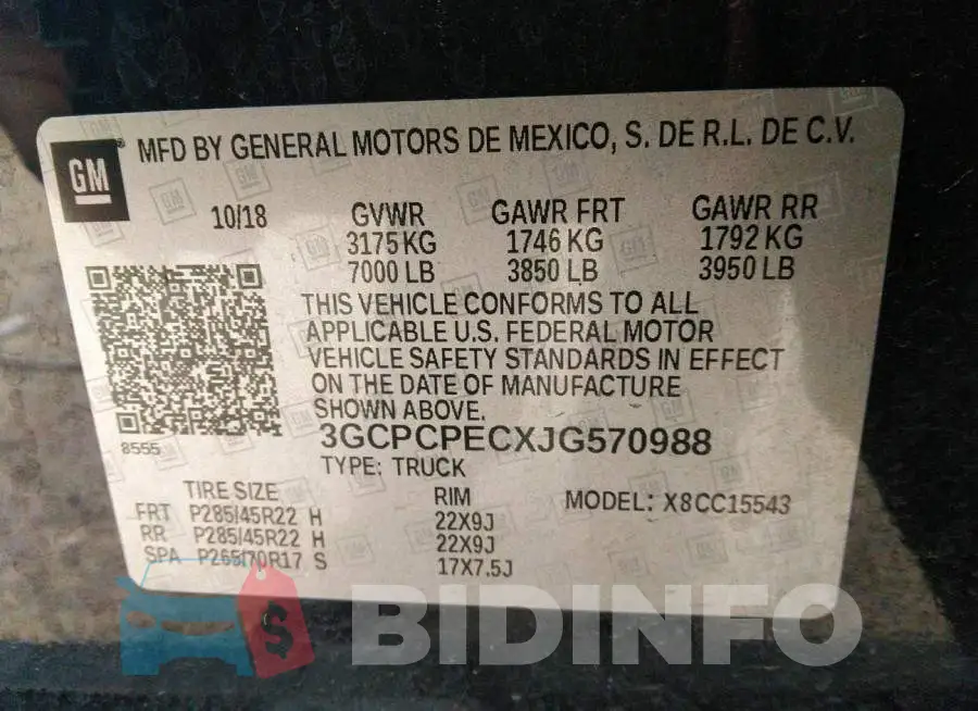 3GCPCPECXJG570988 Photo# 9