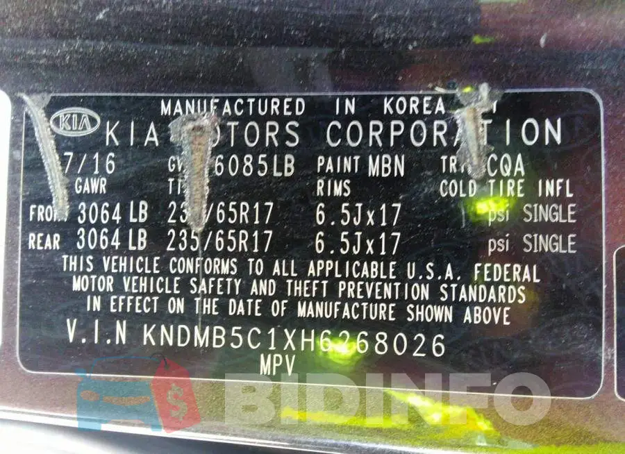 KNDMB5C1XH6268026 Photo# 9