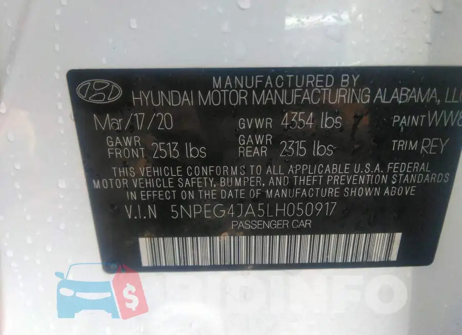 5NPEG4JA5LH050917 Photo# 9